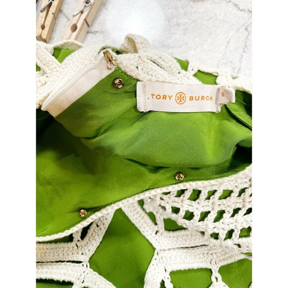 Tory Burch Lexi Crochet Dress Runway Green RARE Size S $550 - Picture 12 of 16